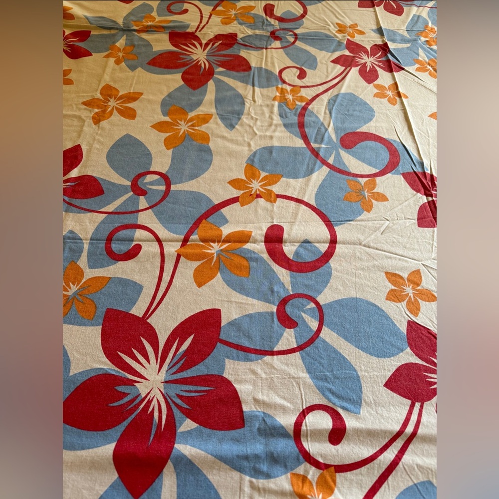 Vintage Groovy Muti colorer flower power hippie floral sheet linen